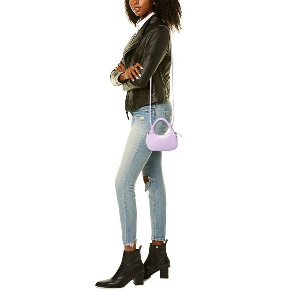 Coperni Swipe Micro Croc-Embossed Leather Crossbody, Pink - Picture 4 of 4